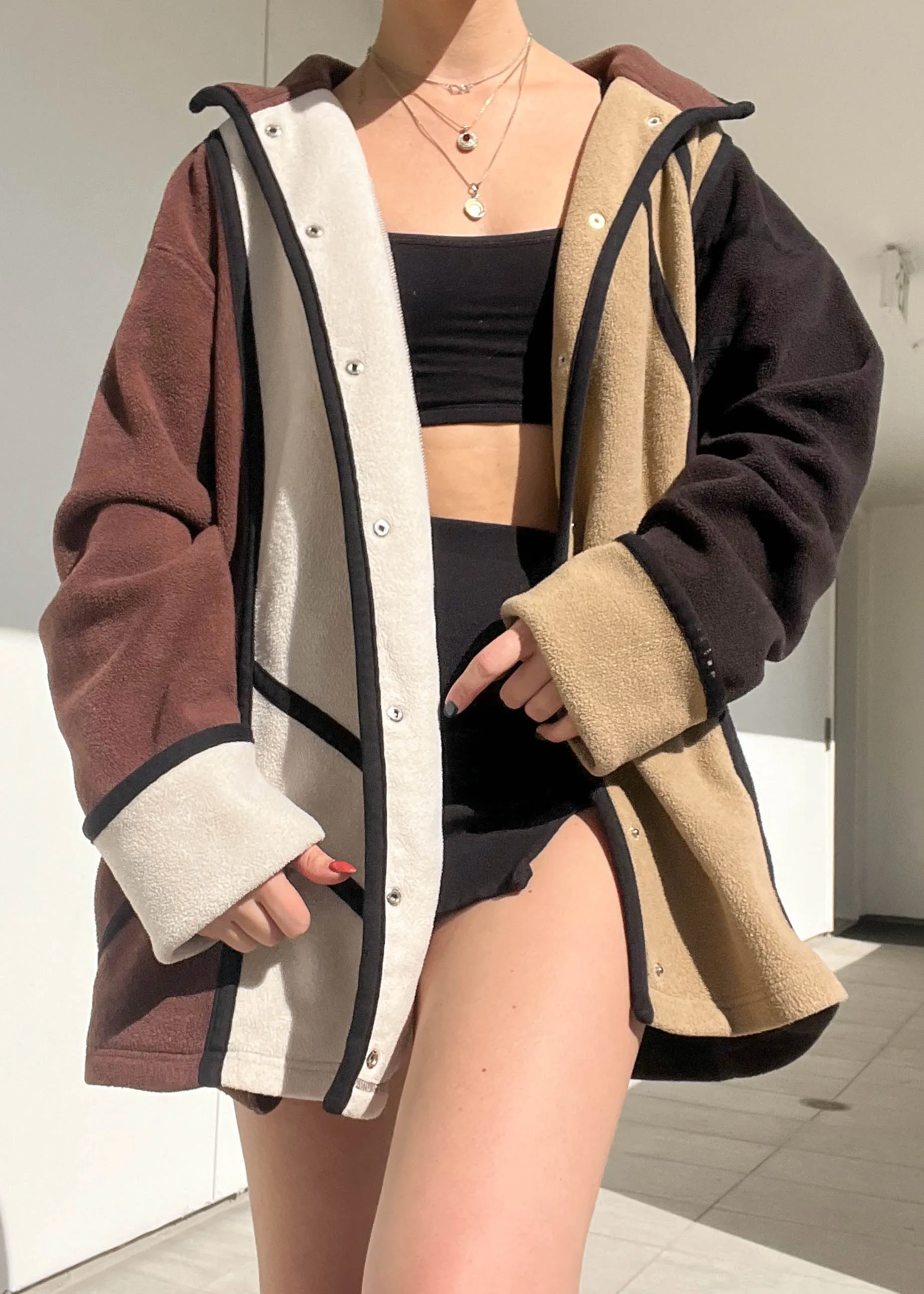 80's Color-Block Snap Fleece (XL)