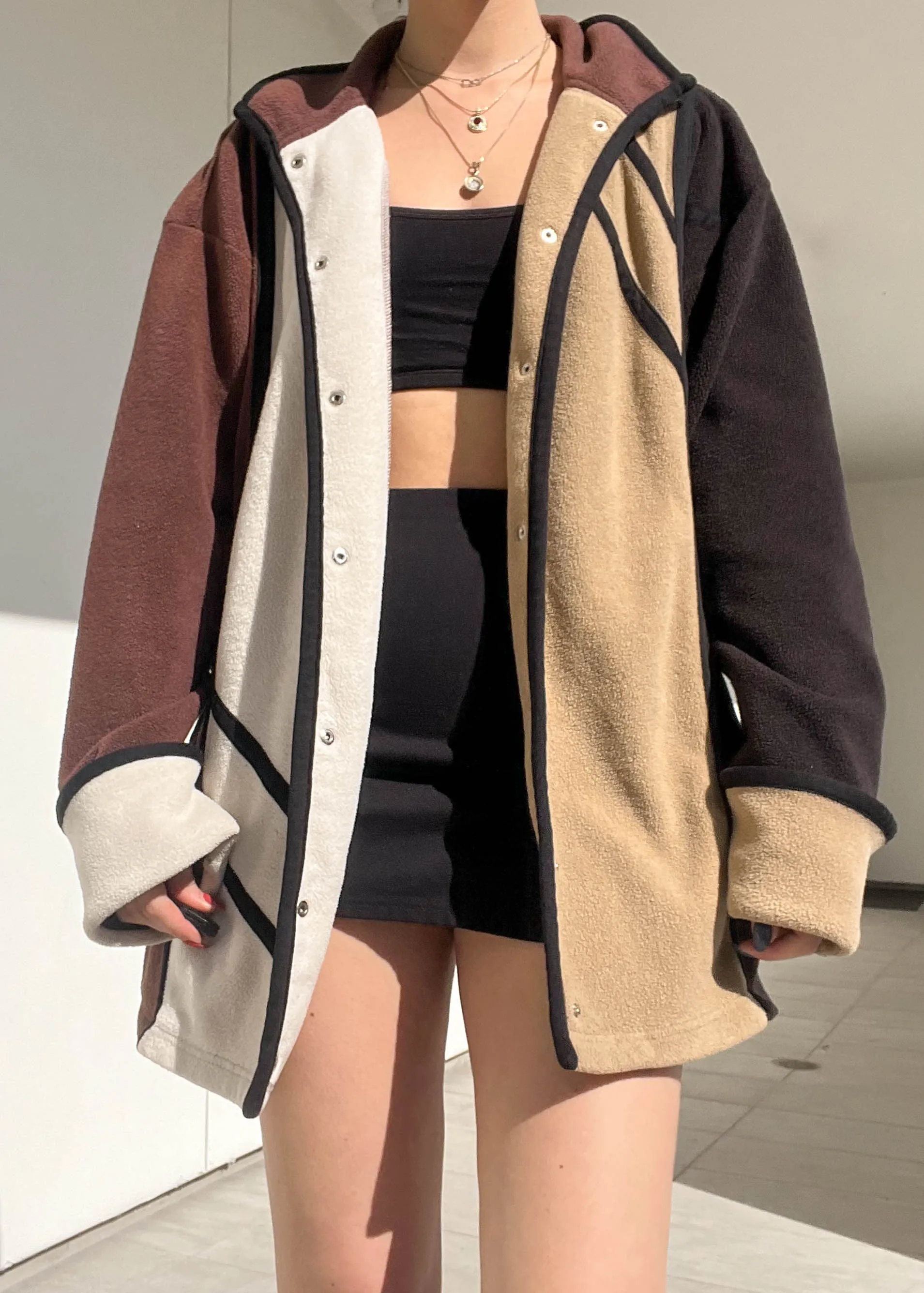 80's Color-Block Snap Fleece (XL)