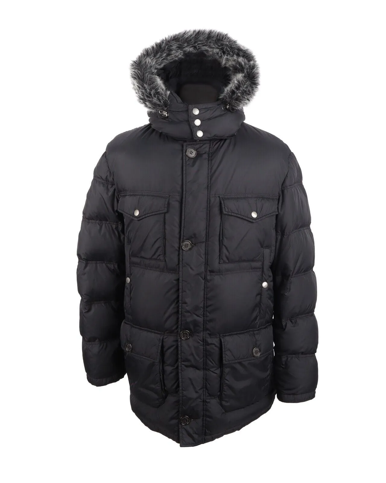 BARBOUR Bolingbroke Jacket Black Quilted Down Puffer Coat Parka Men's Size L