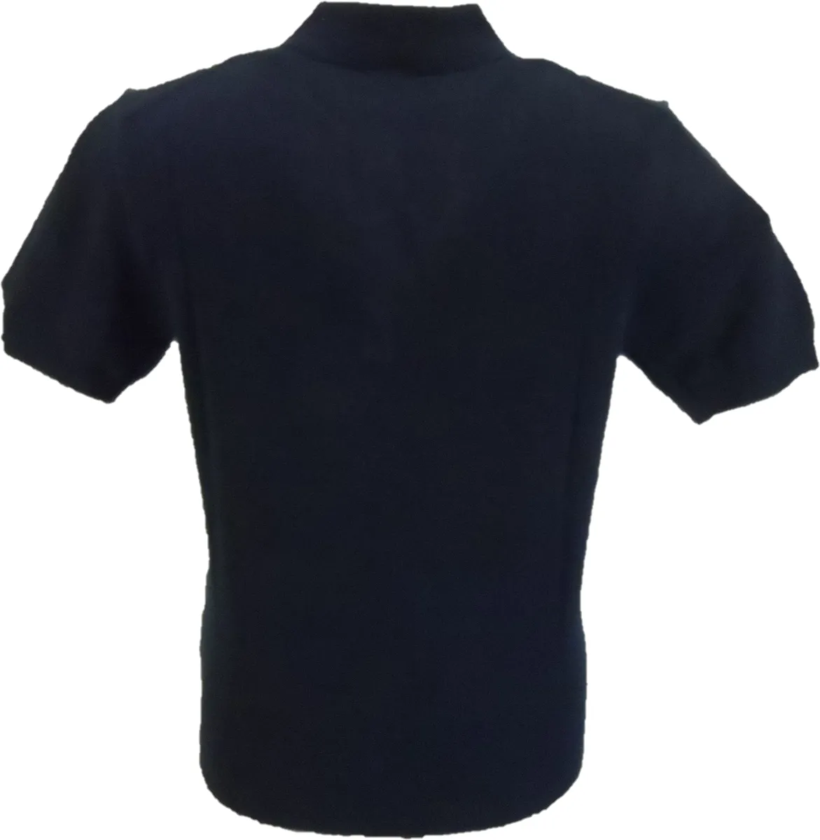 Ben Sherman Navy Knitted Striped Mod Polo Shirt