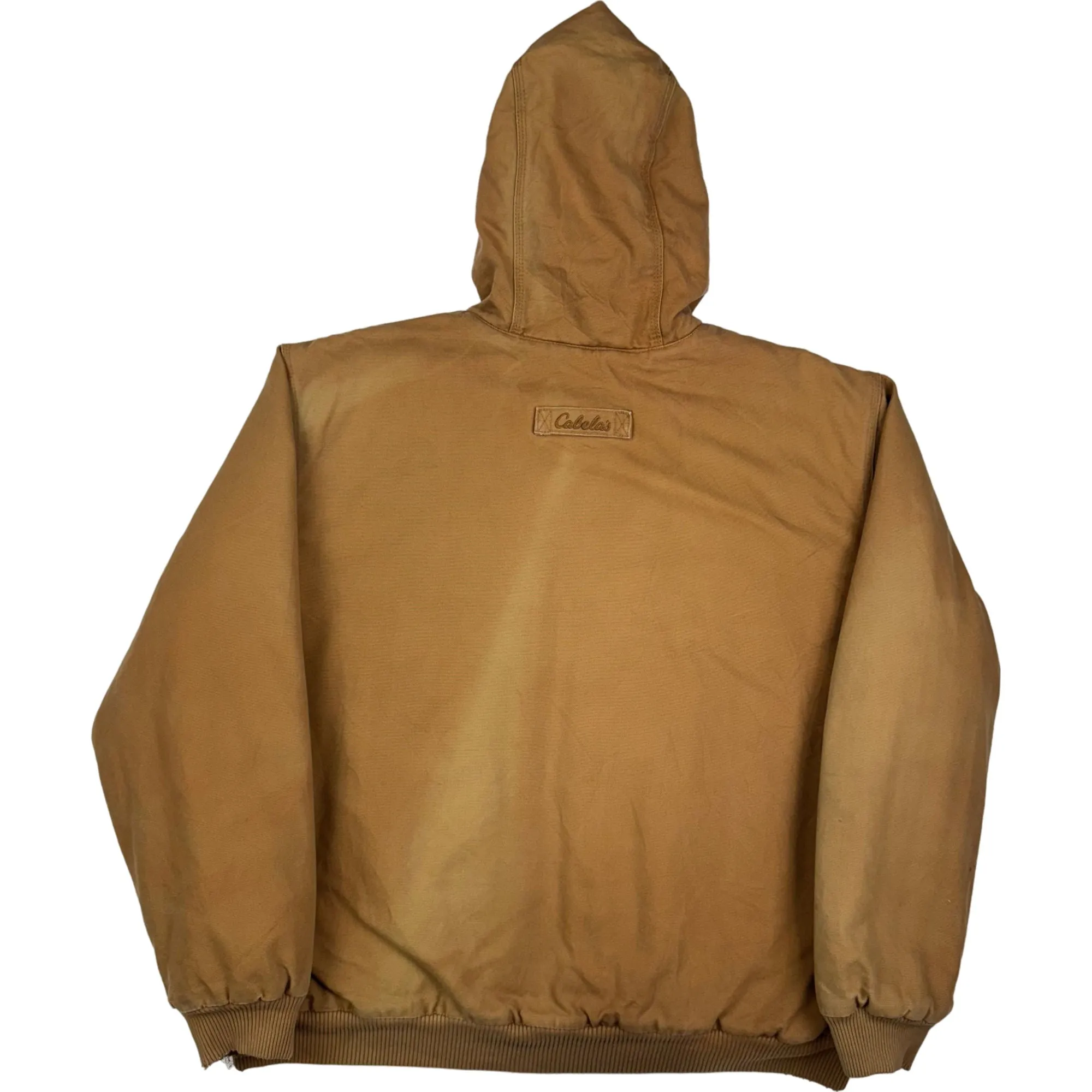 Cabela's Roughneck Canvas Quilted Fleece Lined Workwear Active Style Jacket Brown