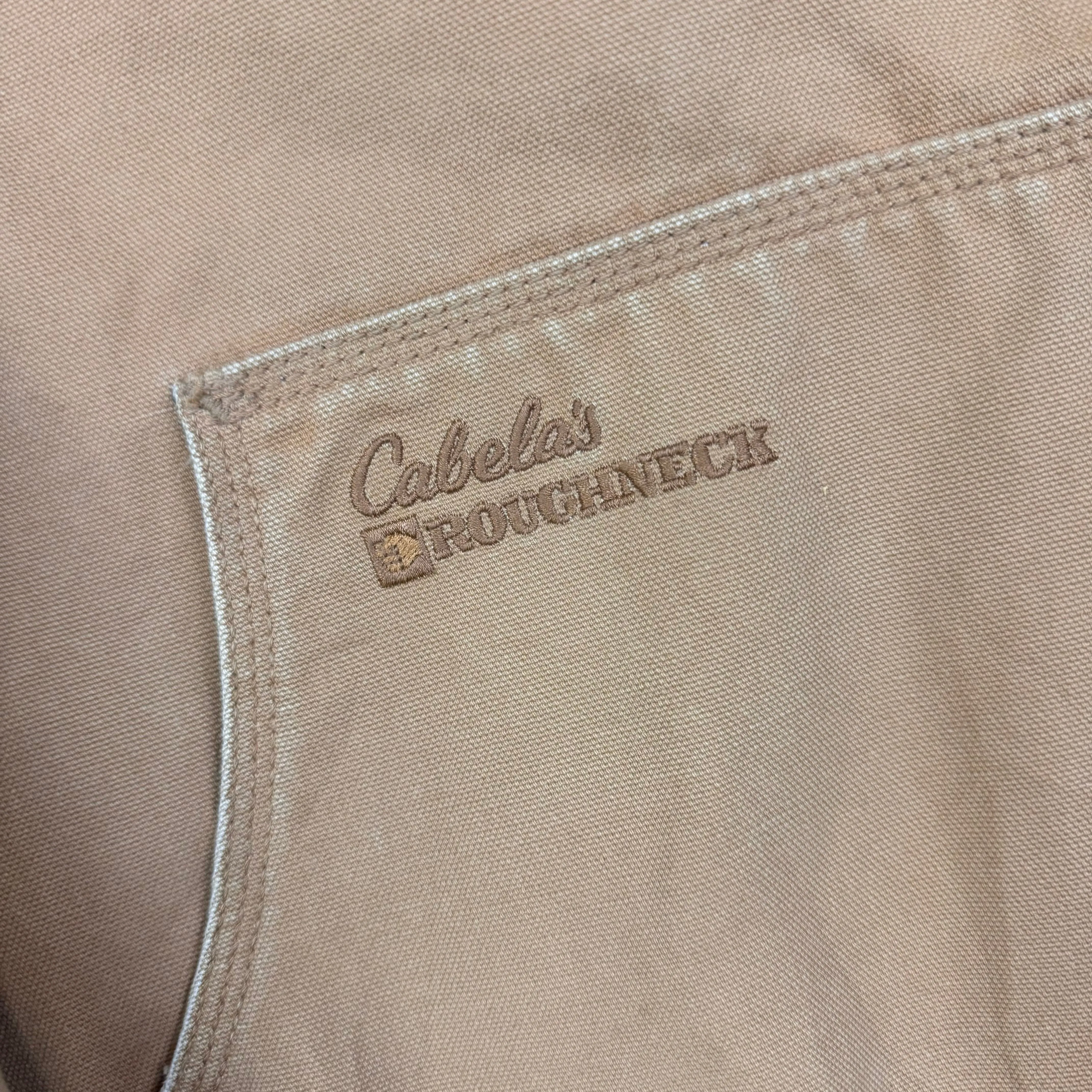 Cabela's Roughneck Canvas Quilted Fleece Lined Workwear Active Style Jacket Brown