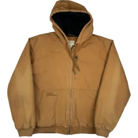 Cabela's Roughneck Canvas Quilted Fleece Lined Workwear Active Style Jacket Brown