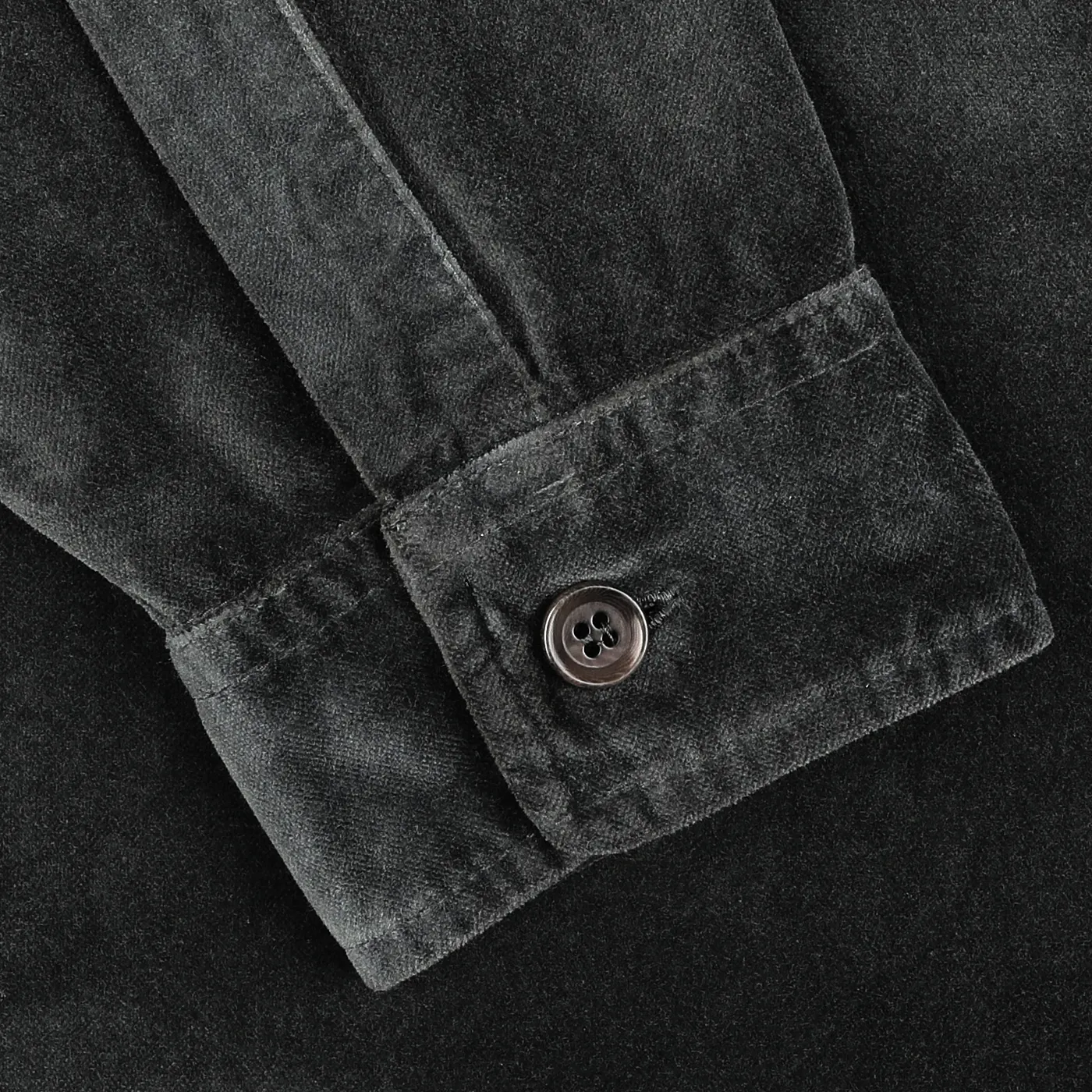Dark Grey Cotton Velvet Overshirt