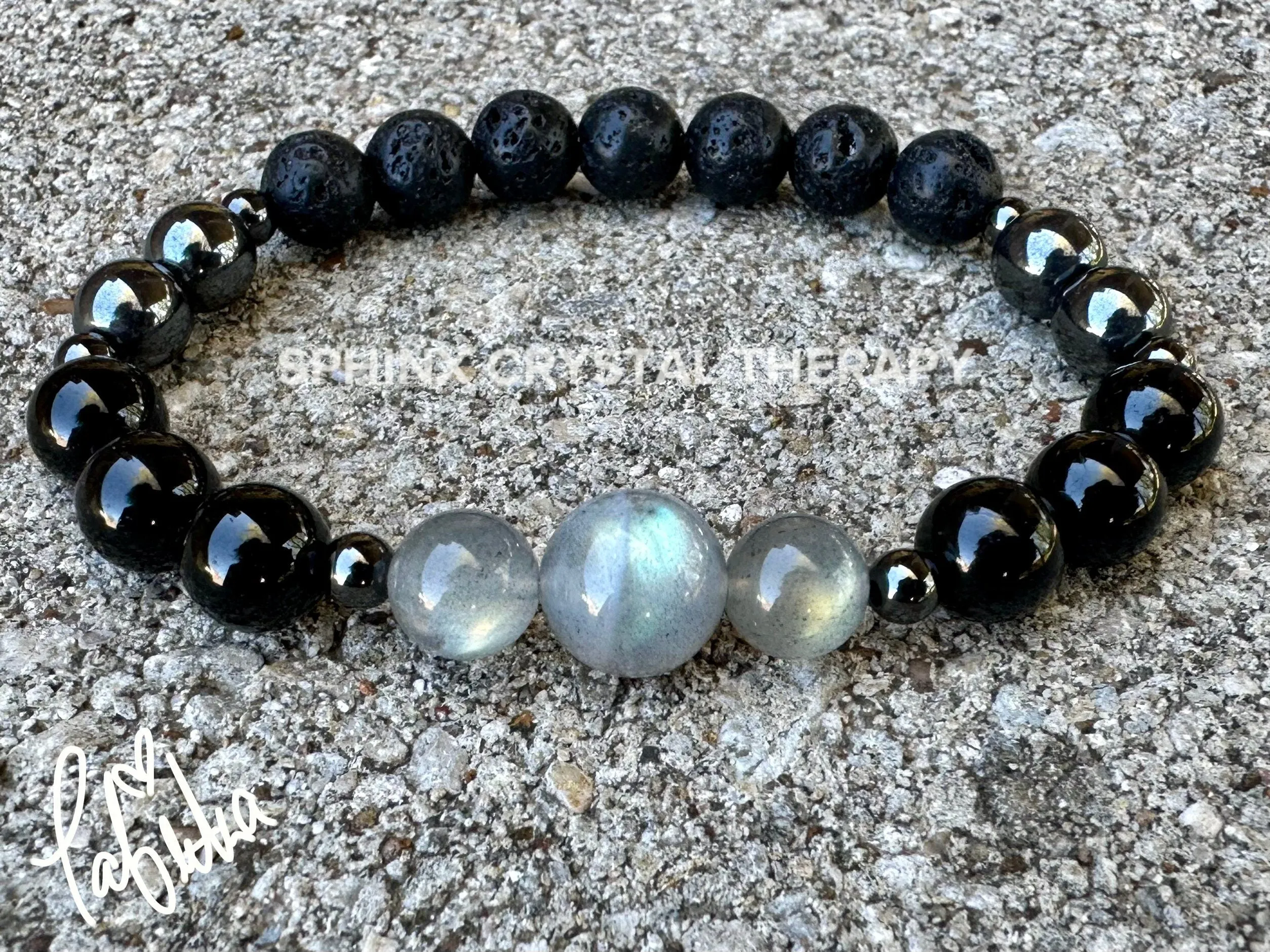 Empath Protection - Aura Shield - Absorb Negativity " The Empath's Raincoat "  Black Tourmaline Gemstones - Crystal Healing Empathy Bracelet