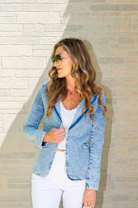 Faith Washed Denim Blazer