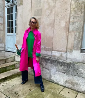 FLEMING RAIN COAT/EVENING COAT - SHOCK PINK WATER-RESISTANT RADZIMIR - LIMITED EDITION