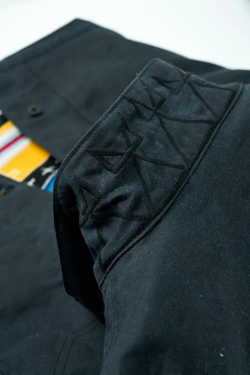 Ginew Wax Rider Coat Black "Facing East" Lining