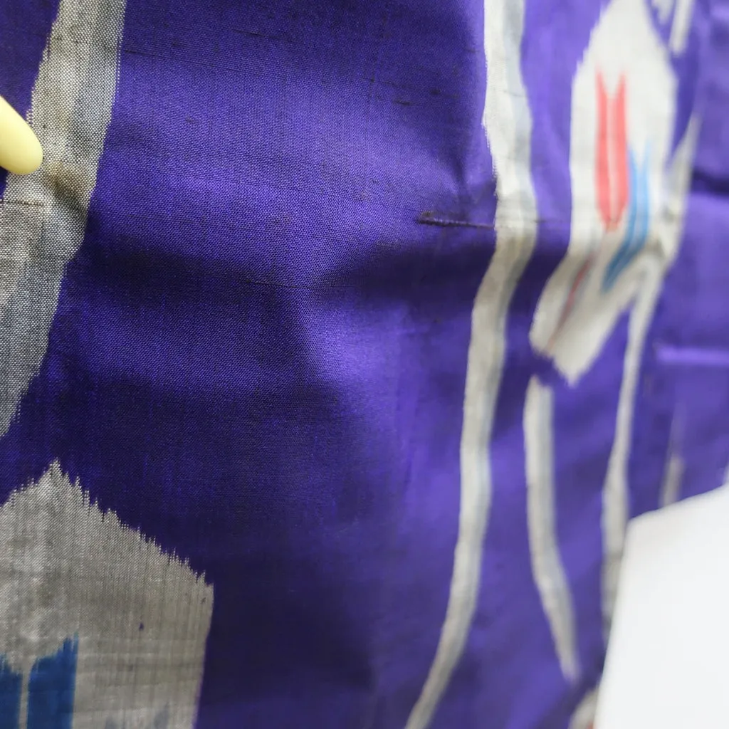 Haori Jacket Vintage(1920-1950) Blueish Purple Meisen Yabane Tall Silk #8980C3
