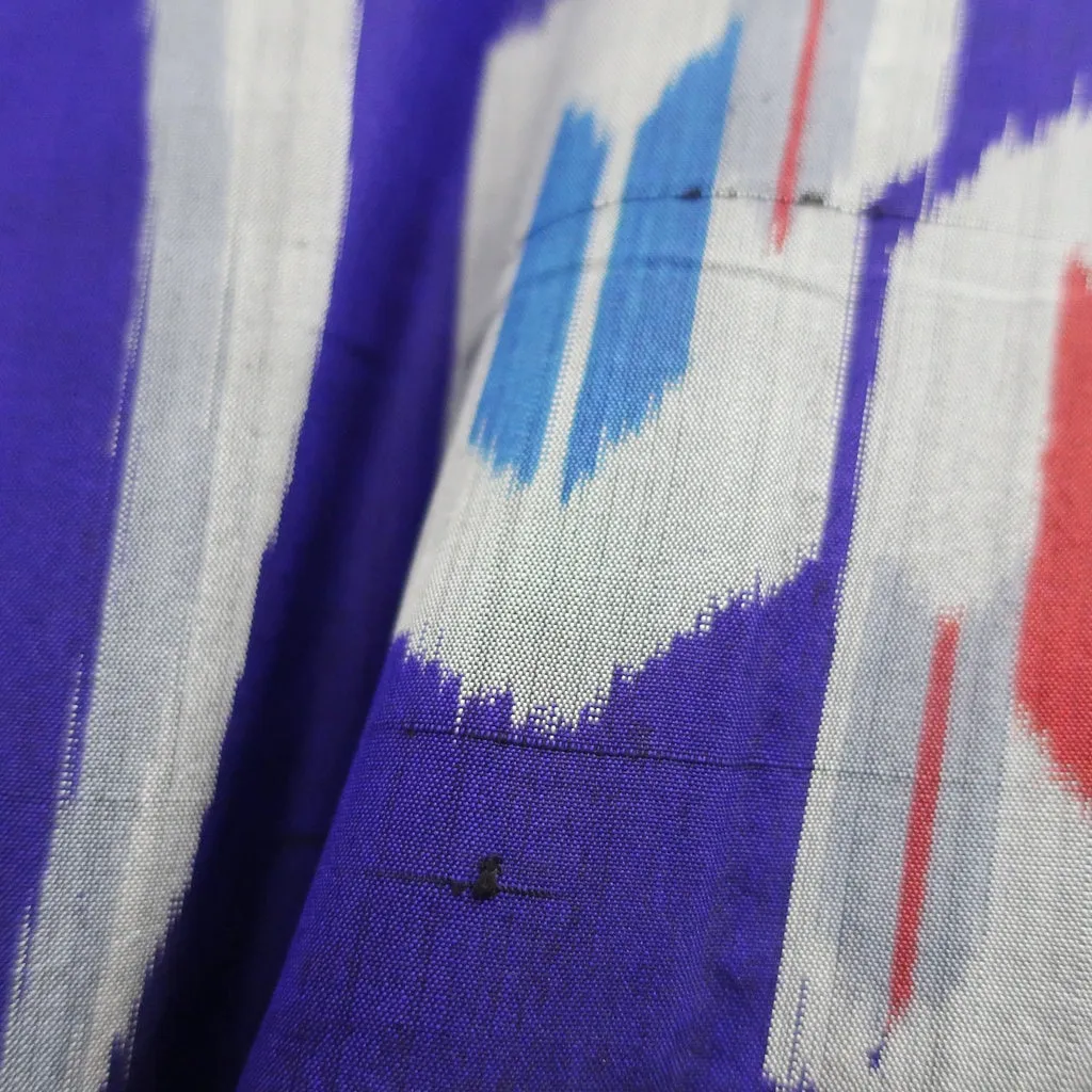 Haori Jacket Vintage(1920-1950) Blueish Purple Meisen Yabane Tall Silk #8980C3