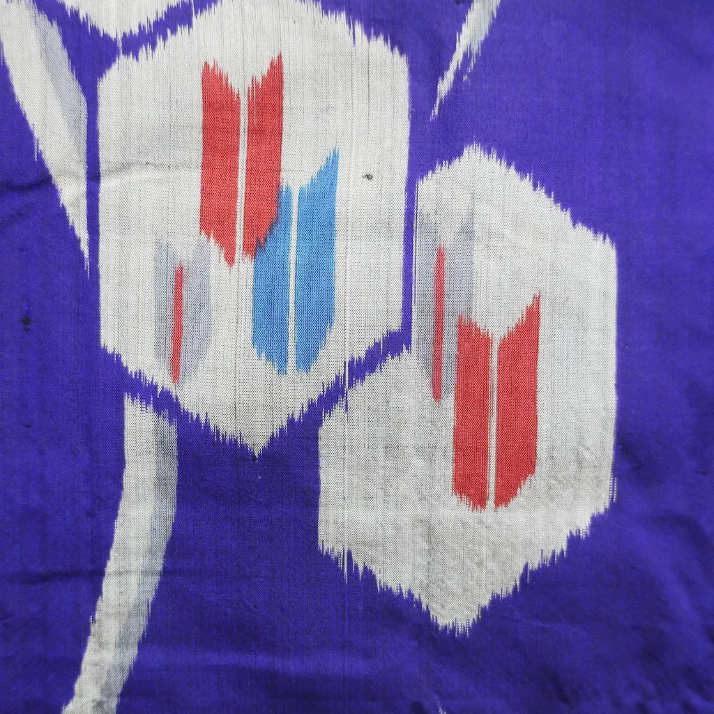 Haori Jacket Vintage(1920-1950) Blueish Purple Meisen Yabane Tall Silk #8980C3