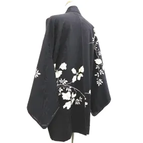Haori Jacket Vintage(1950-1980) Black Branch Silk #9837B1