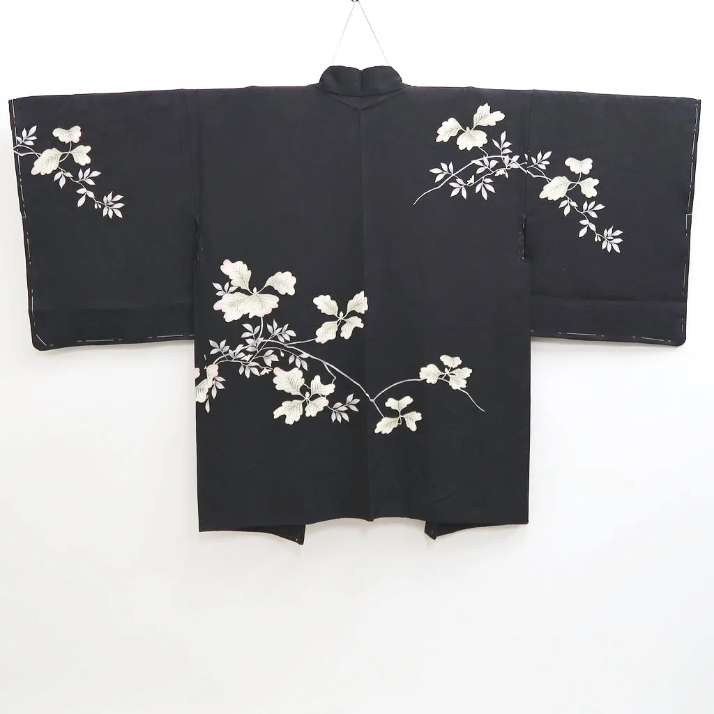 Haori Jacket Vintage(1950-1980) Black Branch Silk #9837B1