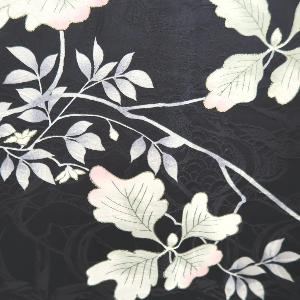 Haori Jacket Vintage(1950-1980) Black Branch Silk #9837B1