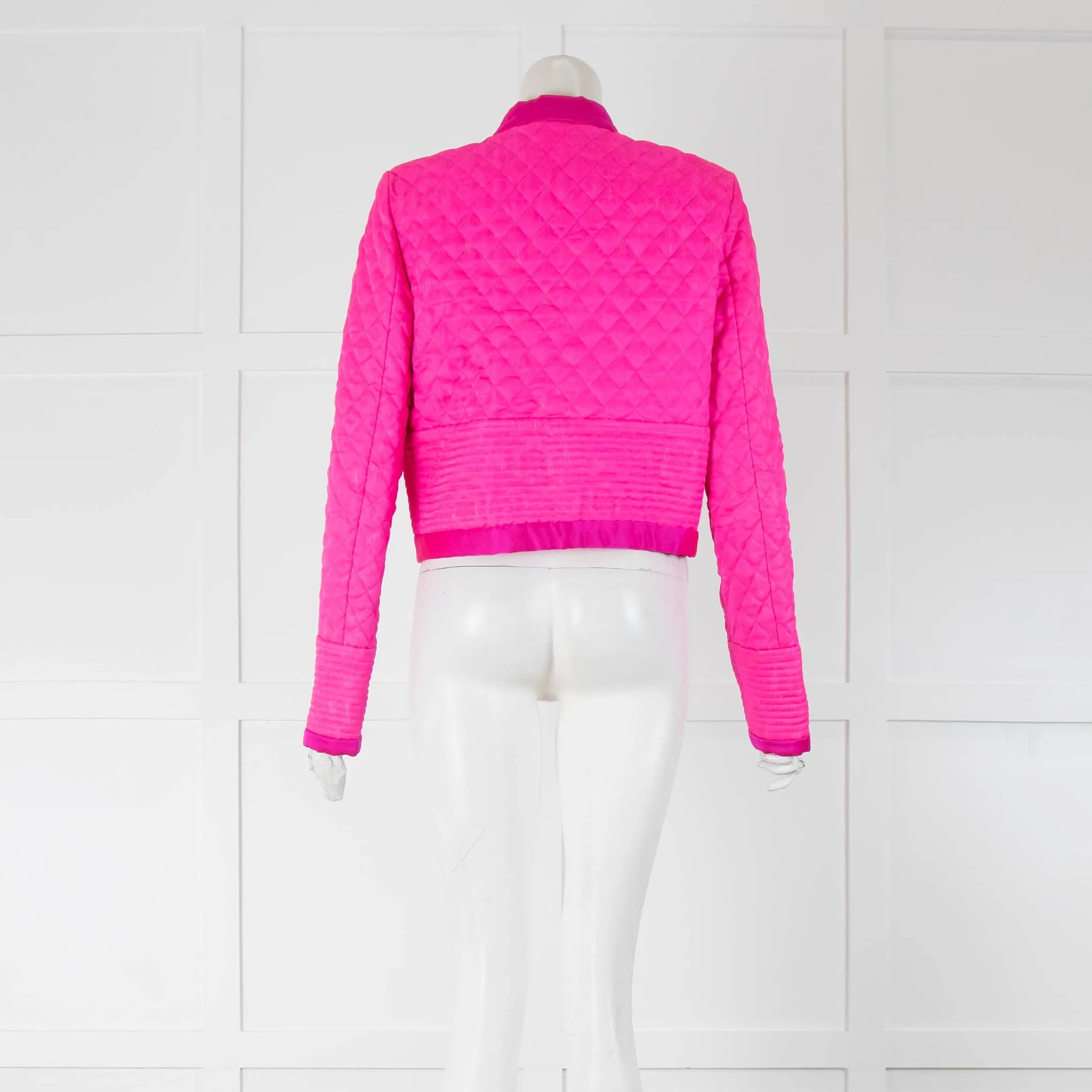 Isabel Marant Neon Pink Silk Quilted Jacket