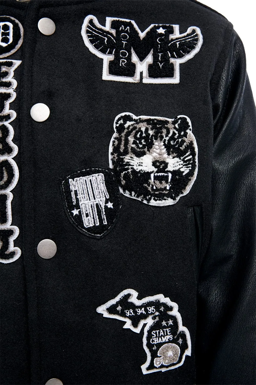 Kids Motown Varsity Jacket (Black Shadow)