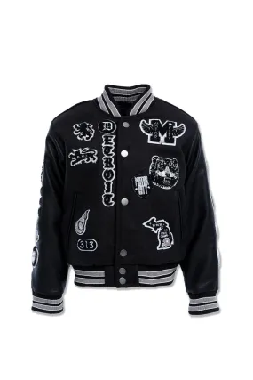Kids Motown Varsity Jacket (Black Shadow)
