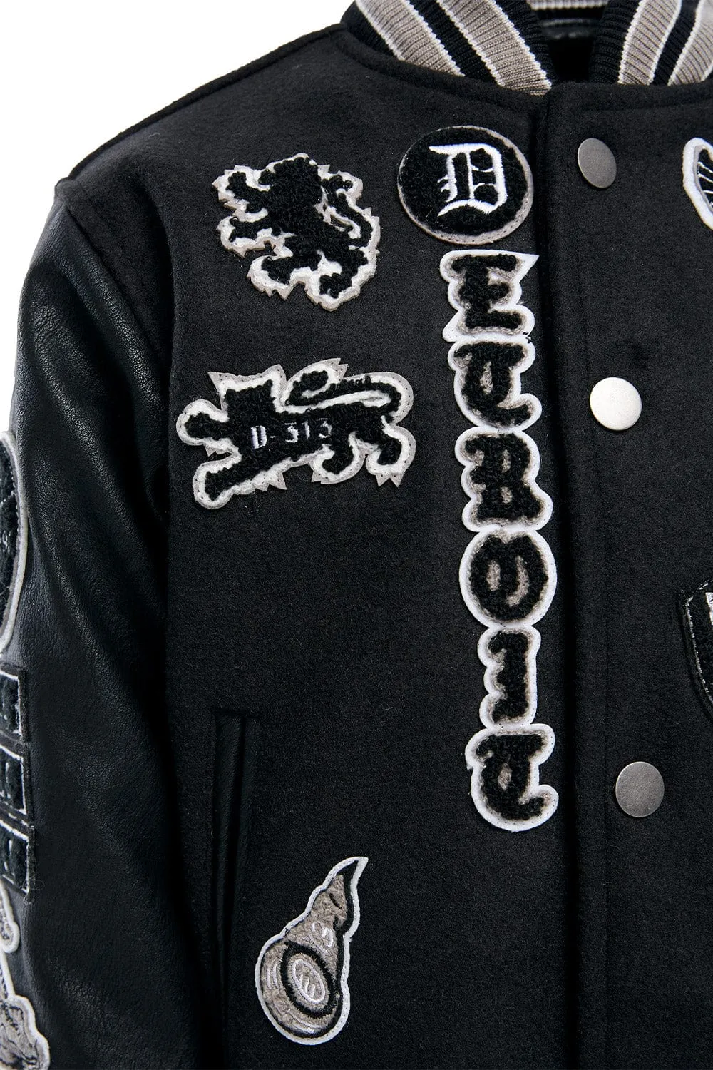 Kids Motown Varsity Jacket (Black Shadow)