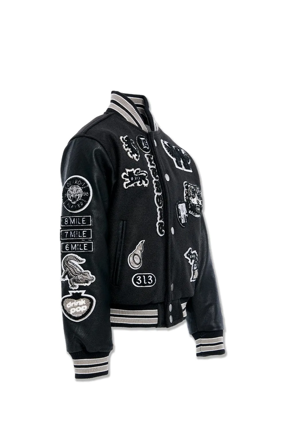 Kids Motown Varsity Jacket (Black Shadow)