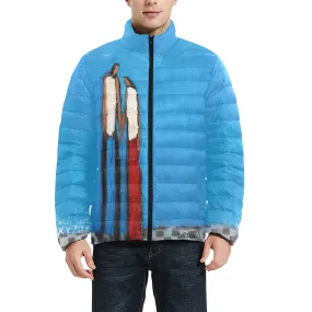 Love me do Men's Stand Collar Padded Lightweight Bomber Jacket(ModelH41)