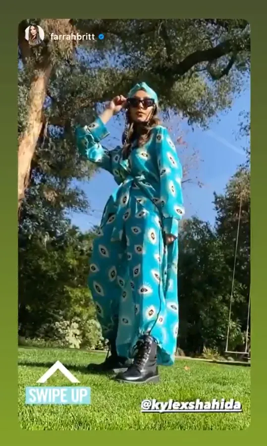 Made with Vegan Silk Long Kimono Robe Dress in Evil Eye Aqua