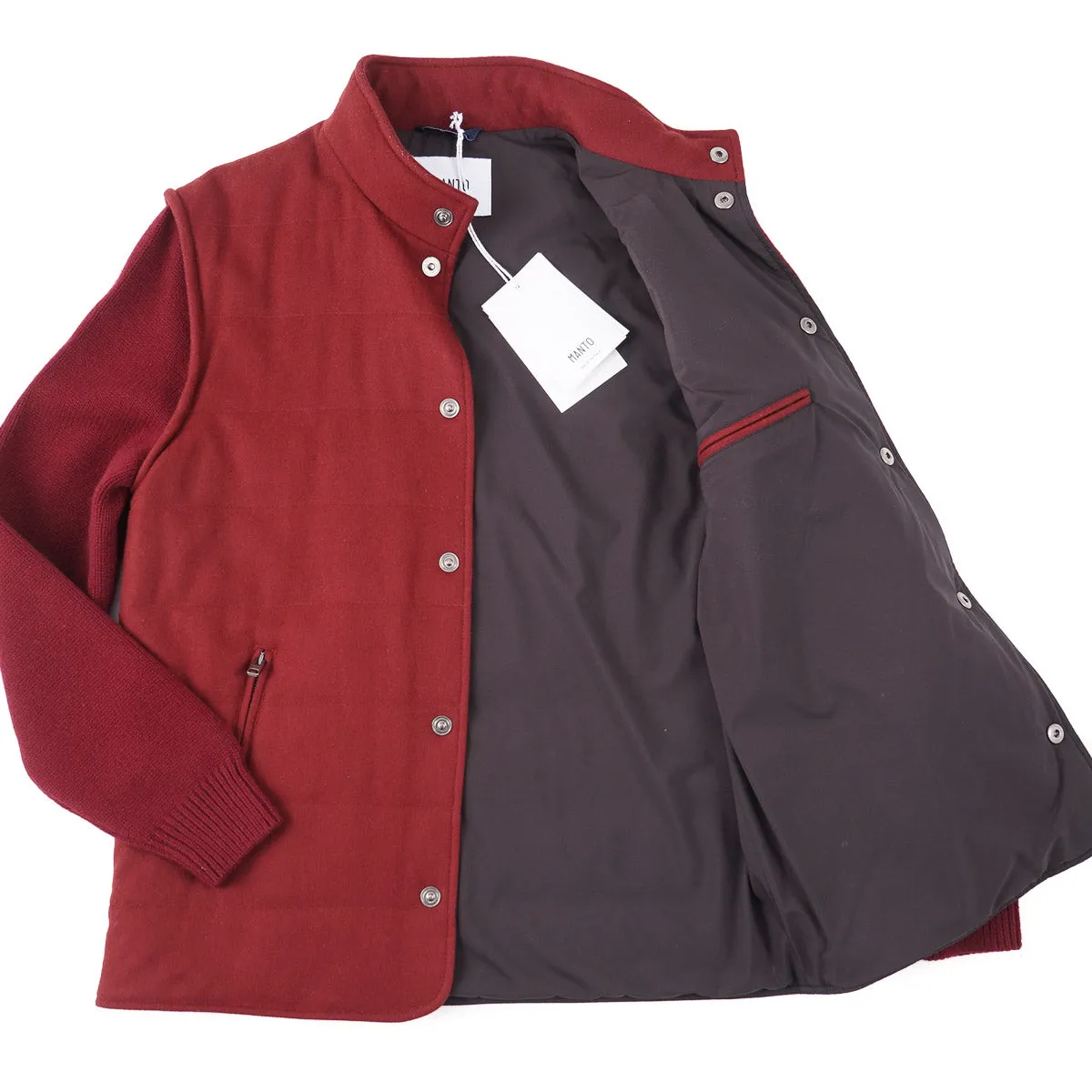 Manto Quilted Flannel and Knit Cashmere Jacket