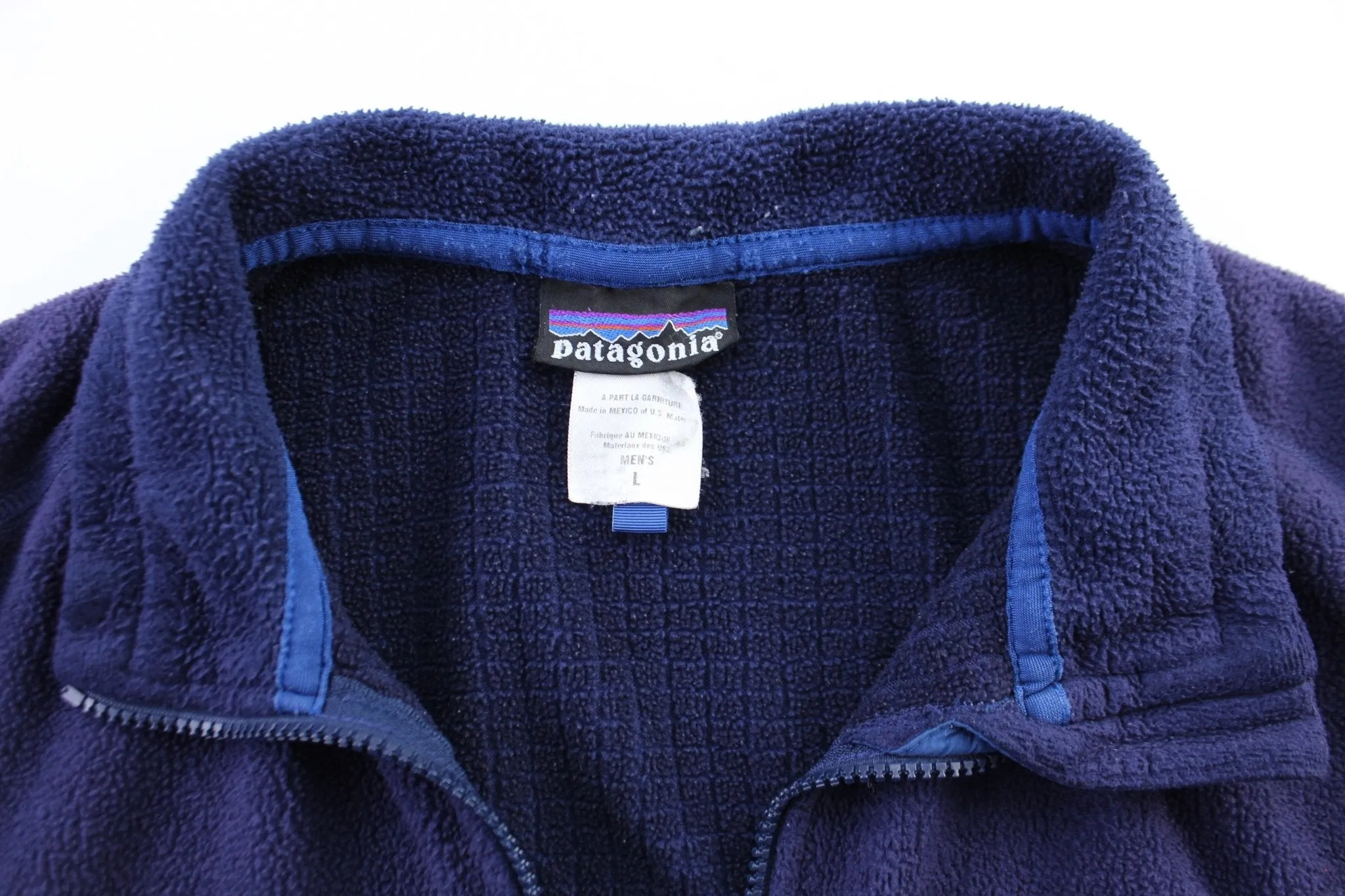 Patagonia Logo Patch Blue Fleece Zip Up Jacket