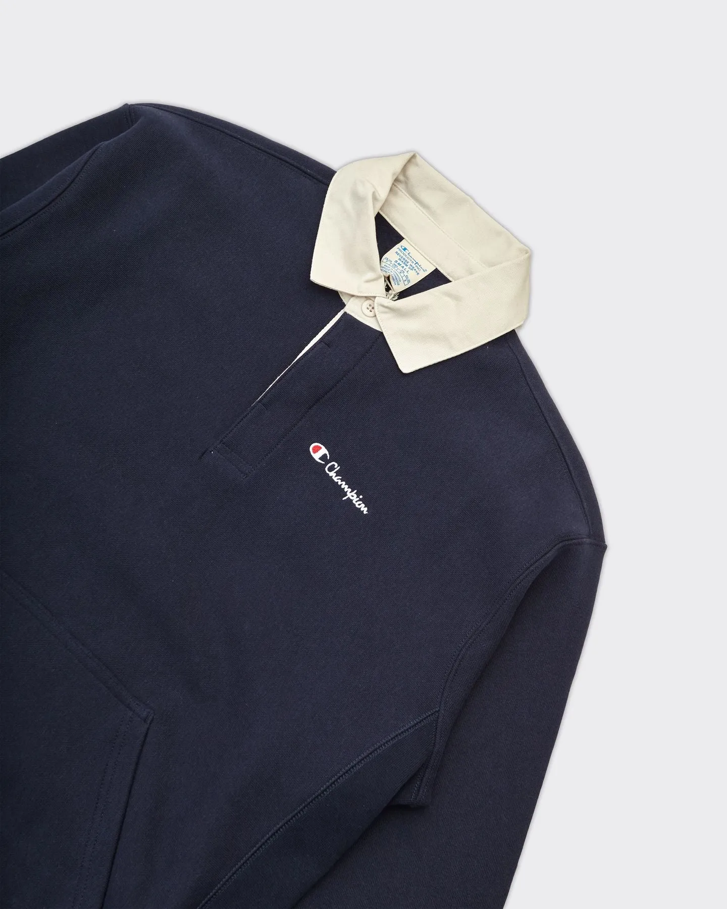 Polo Sweatshirt Reverse Weave Blu