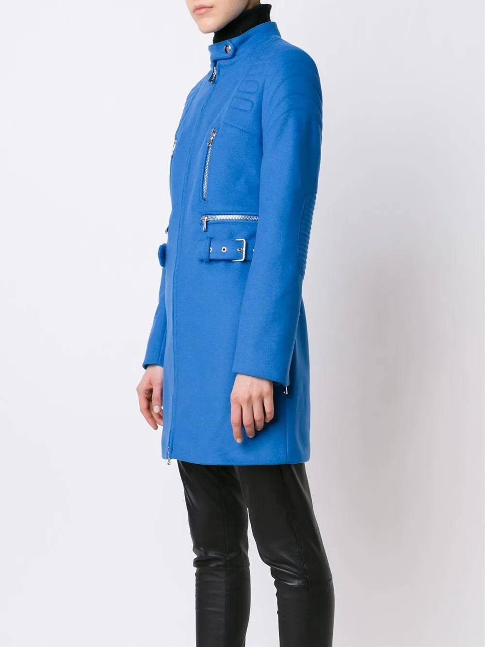 ribbed slim fit coat