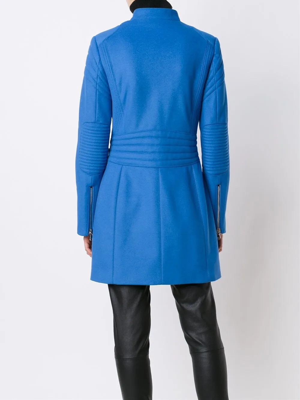 ribbed slim fit coat