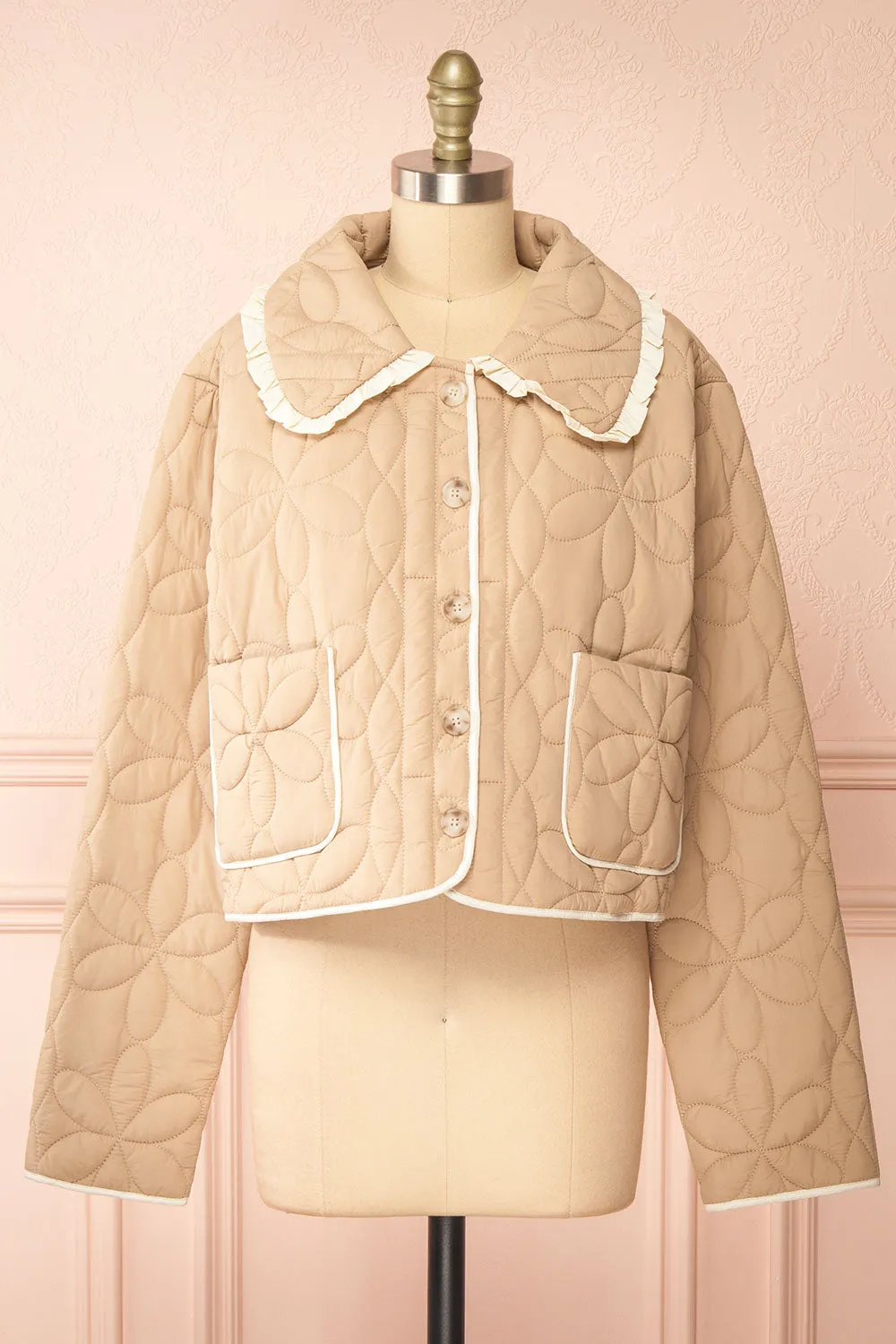 Set Ydrina Beige | Quilted Jacket & Short