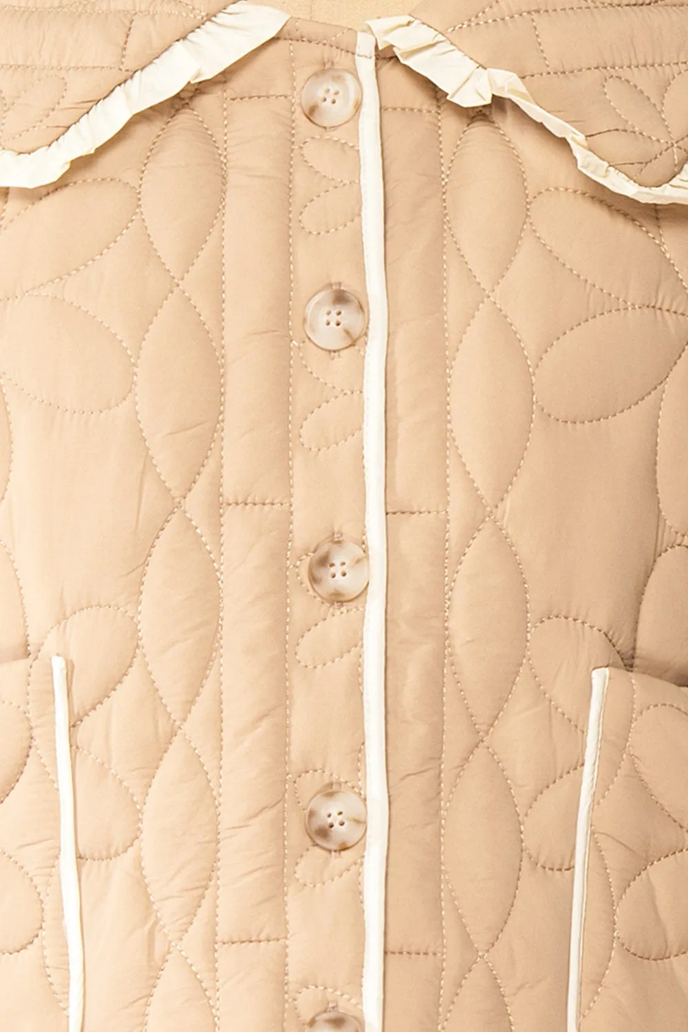 Set Ydrina Beige | Quilted Jacket & Short