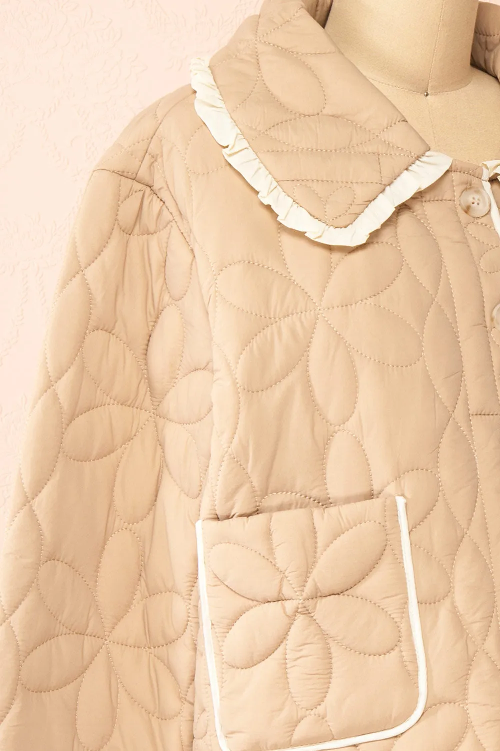 Set Ydrina Beige | Quilted Jacket & Short