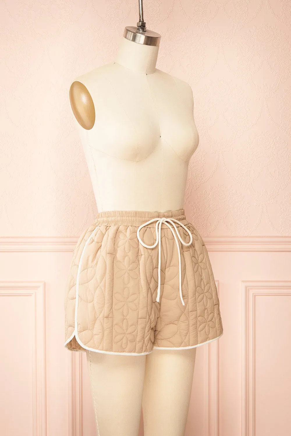 Set Ydrina Beige | Quilted Jacket & Short