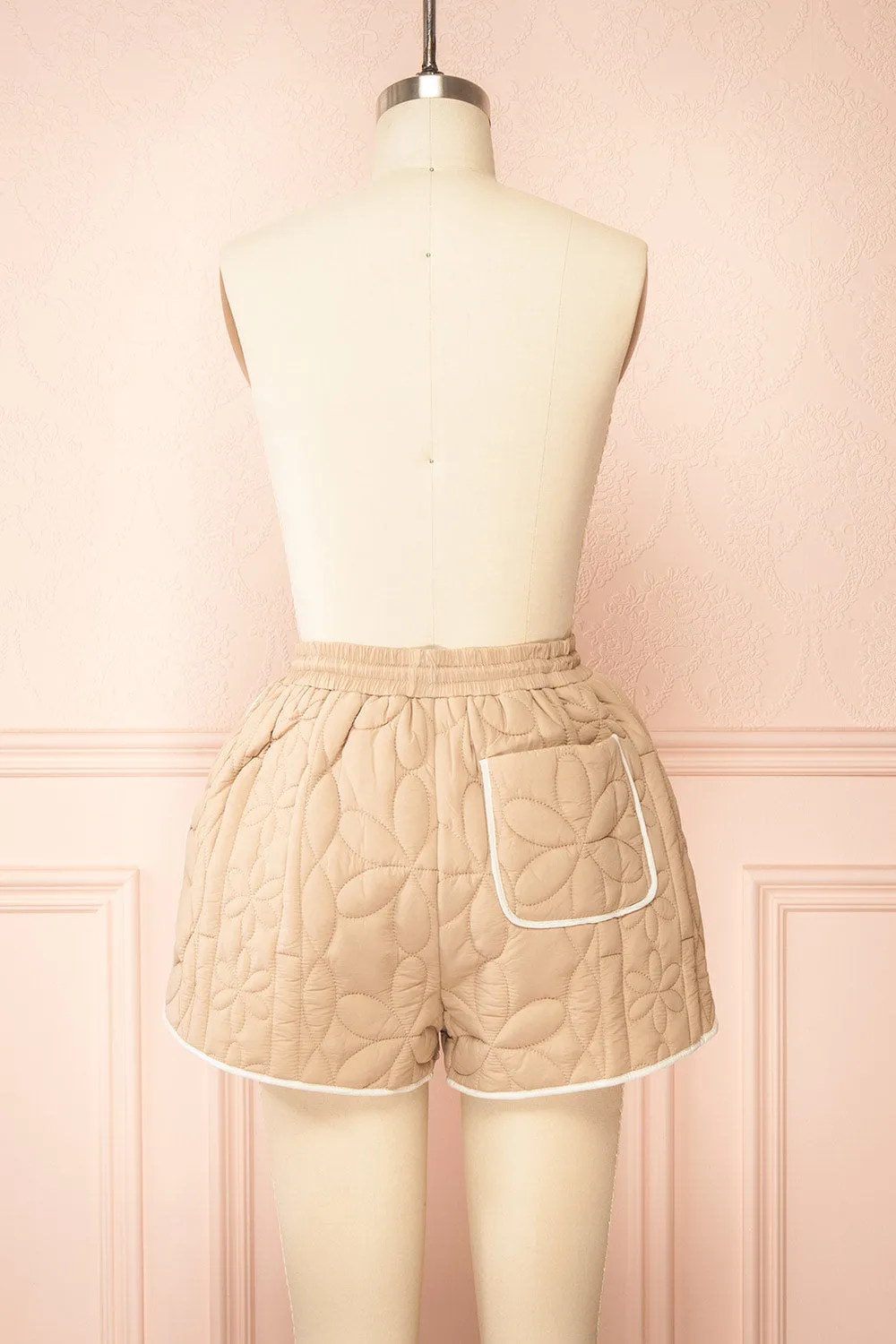 Set Ydrina Beige | Quilted Jacket & Short
