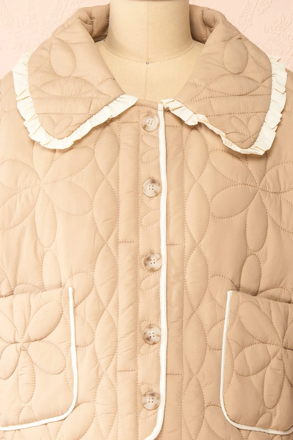 Set Ydrina Beige | Quilted Jacket & Short