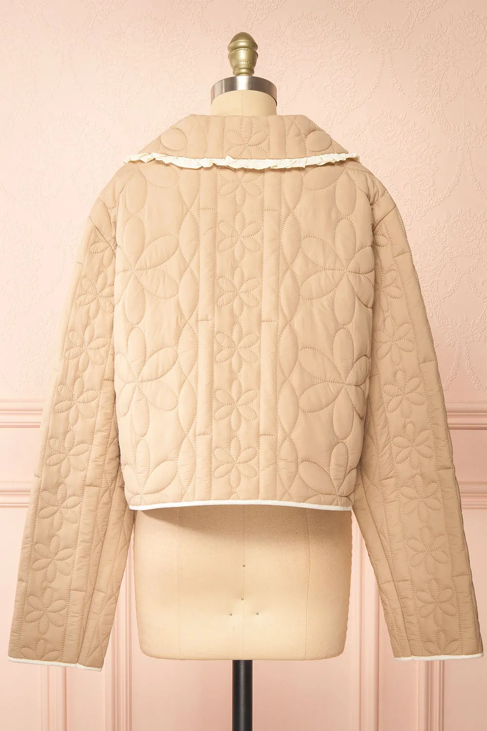 Set Ydrina Beige | Quilted Jacket & Short