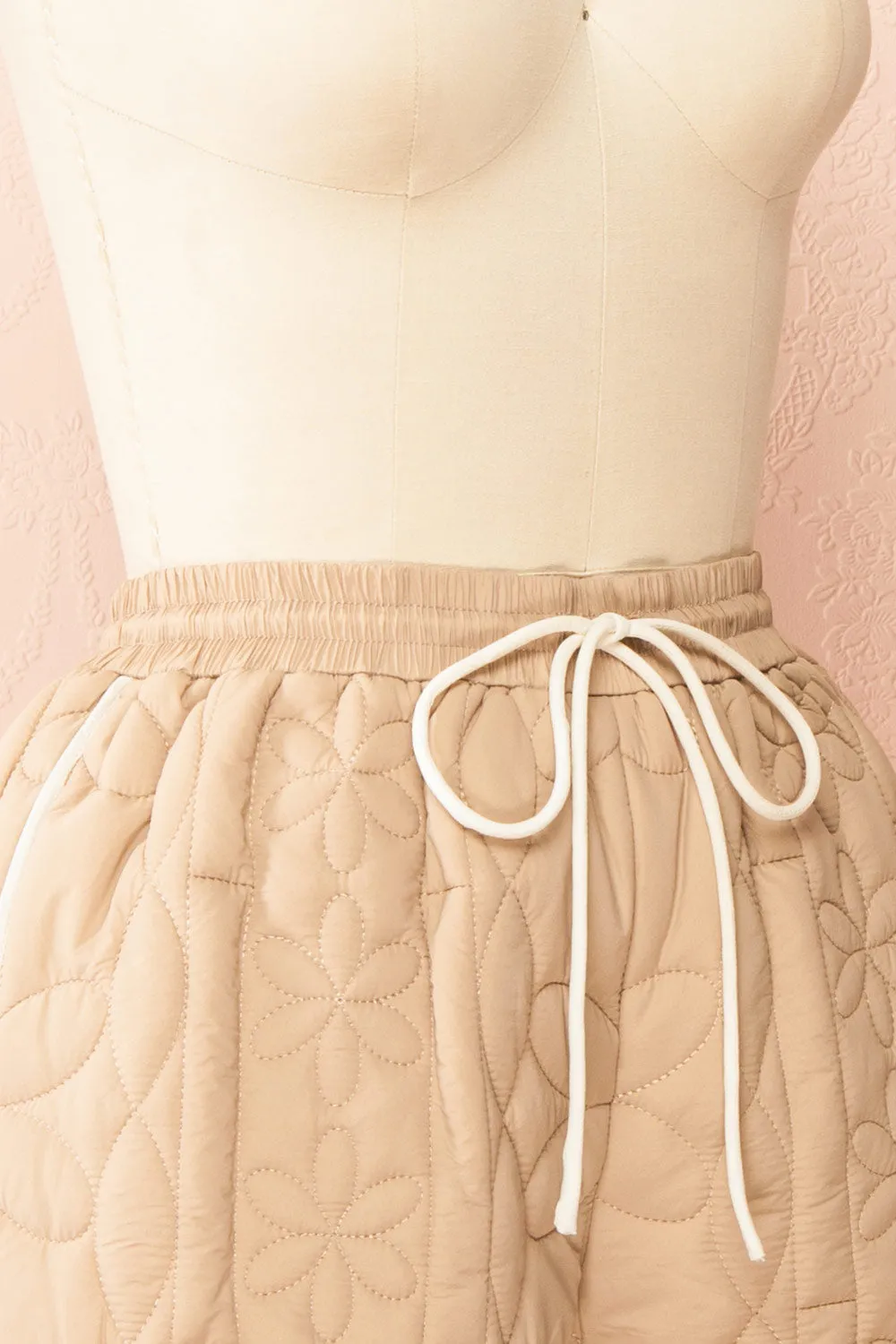 Set Ydrina Beige | Quilted Jacket & Short