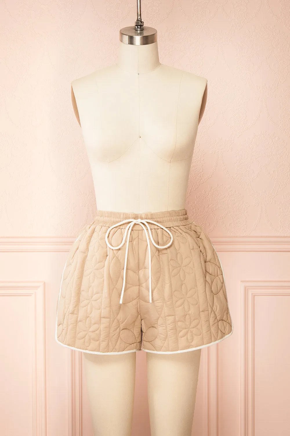 Set Ydrina Beige | Quilted Jacket & Short
