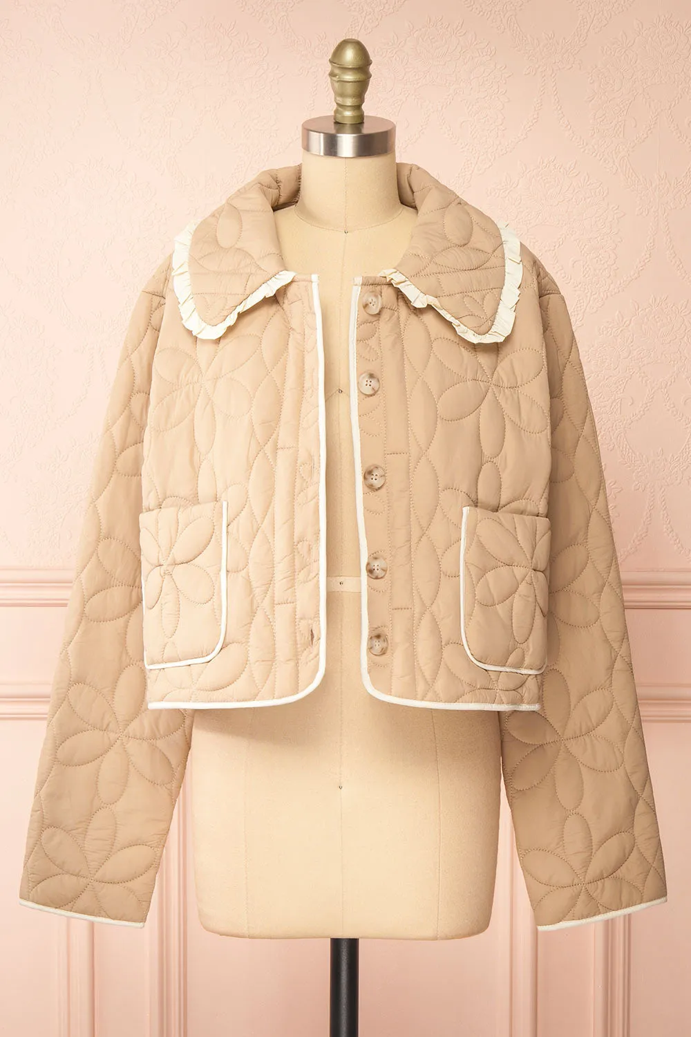 Set Ydrina Beige | Quilted Jacket & Short