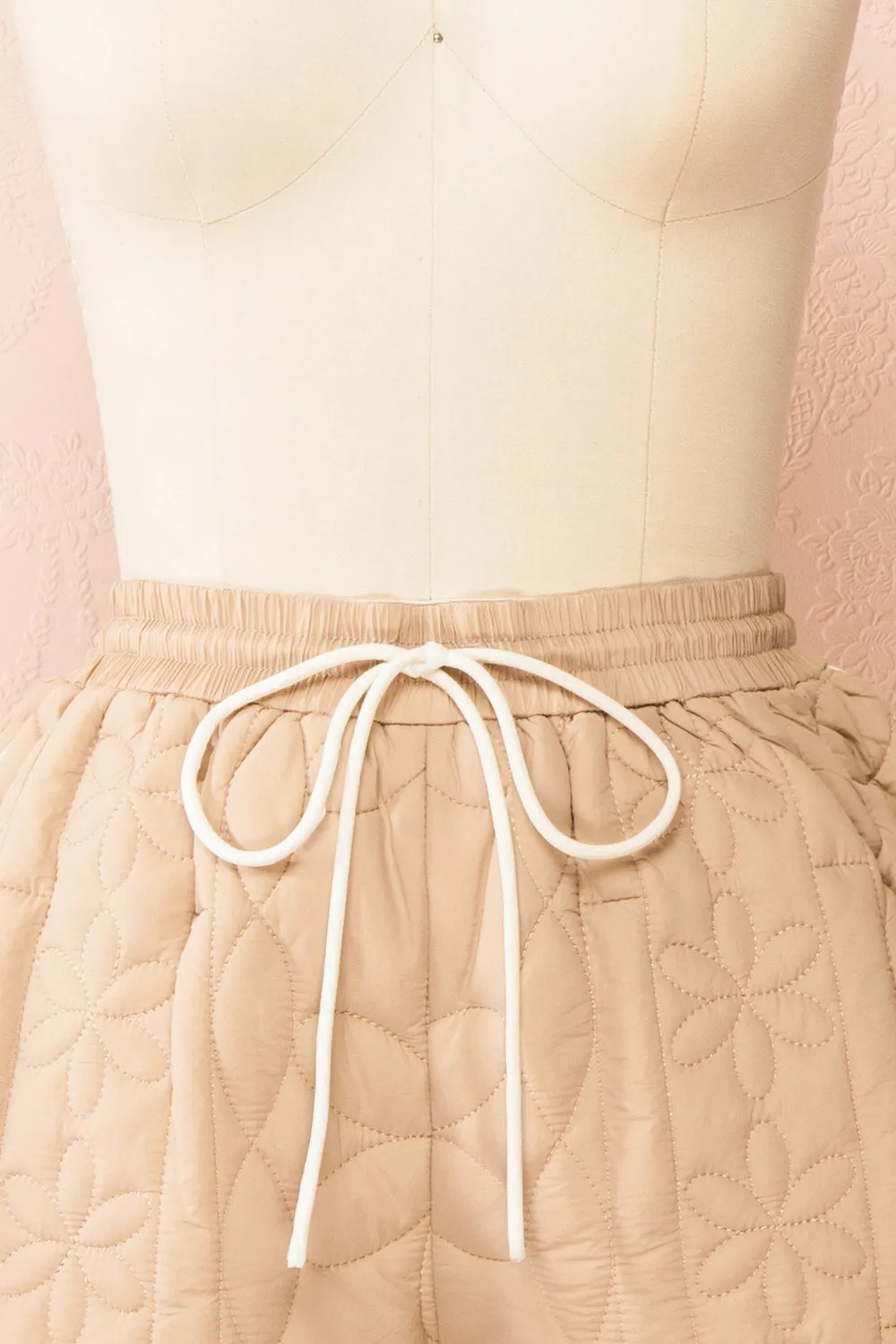Set Ydrina Beige | Quilted Jacket & Short