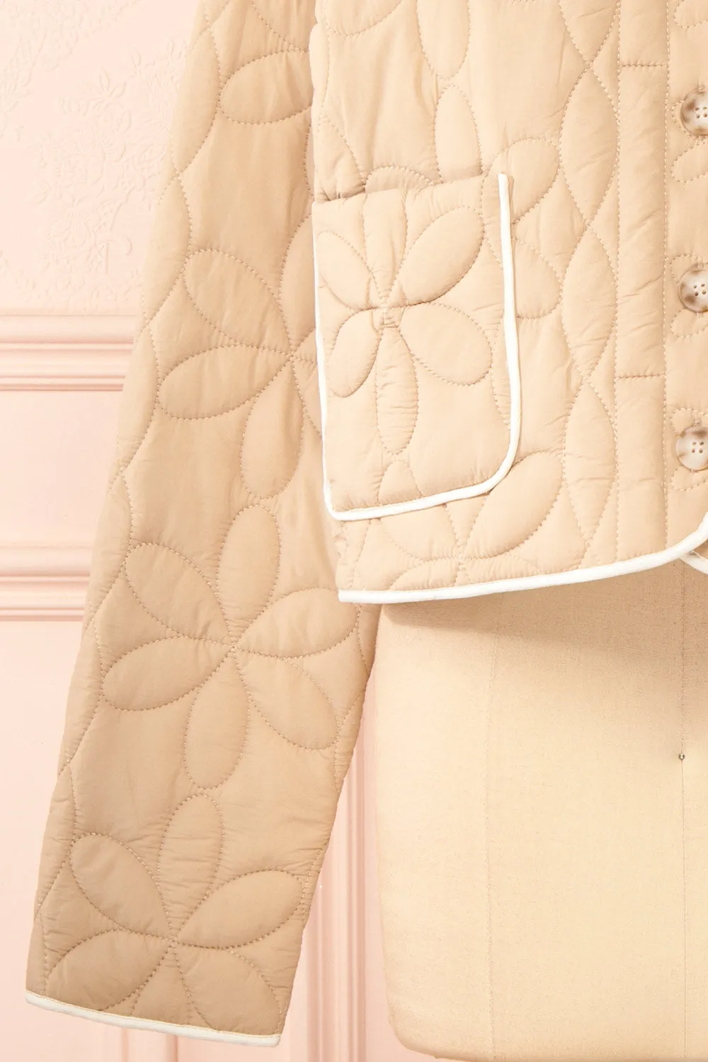 Set Ydrina Beige | Quilted Jacket & Short