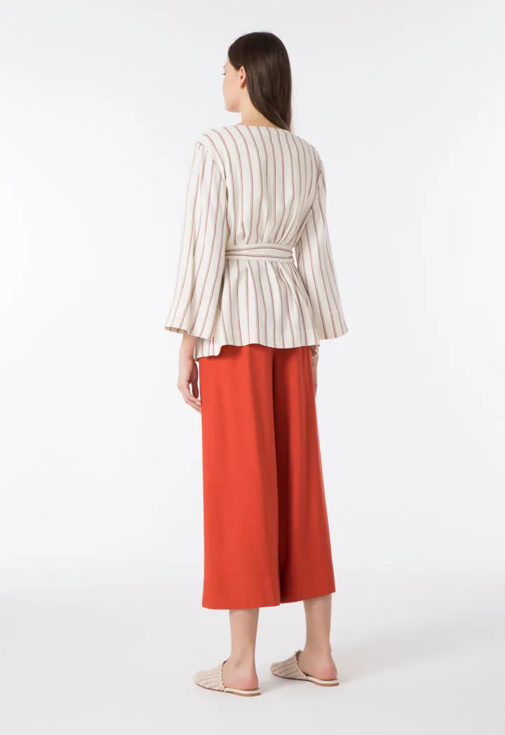 Striped Kimono Style Blouse
