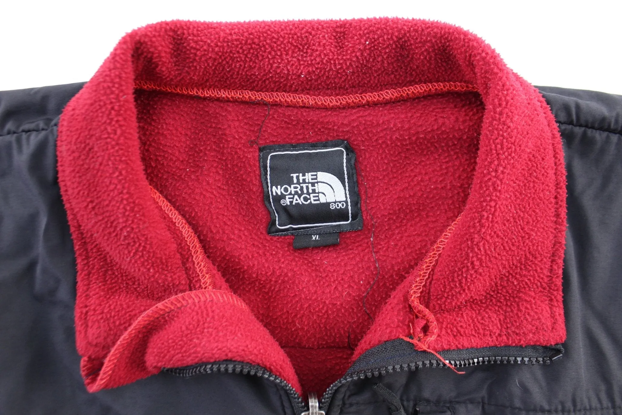 The North Face 800 Maroon & Black Fleece Zip Up Jacket