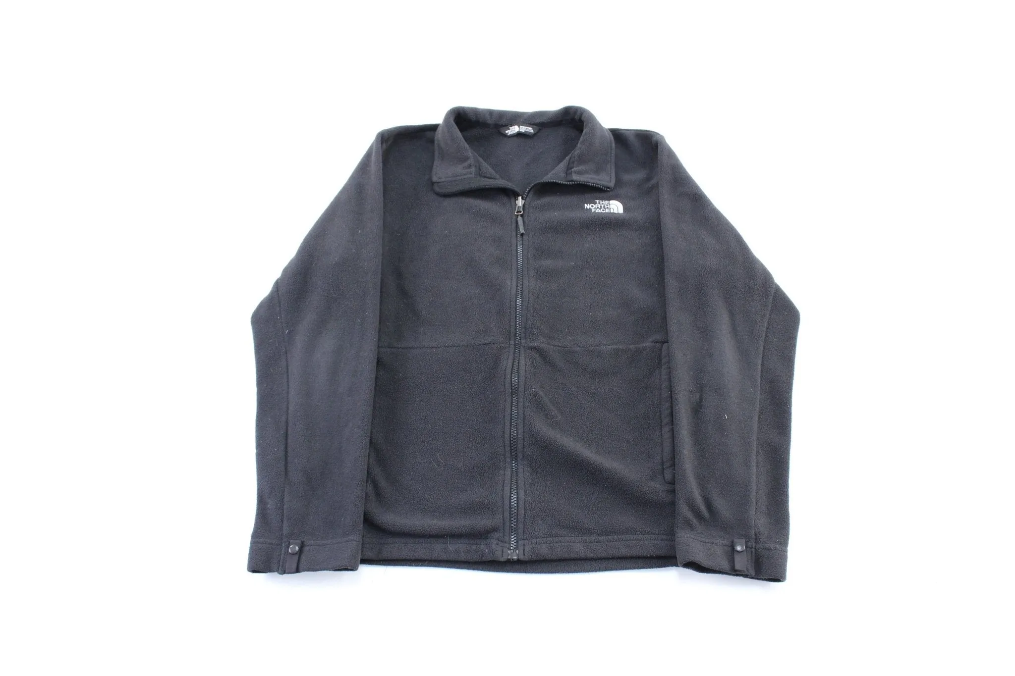 The North Face Embroidered Logo Black Fleece Zip Up Jacket