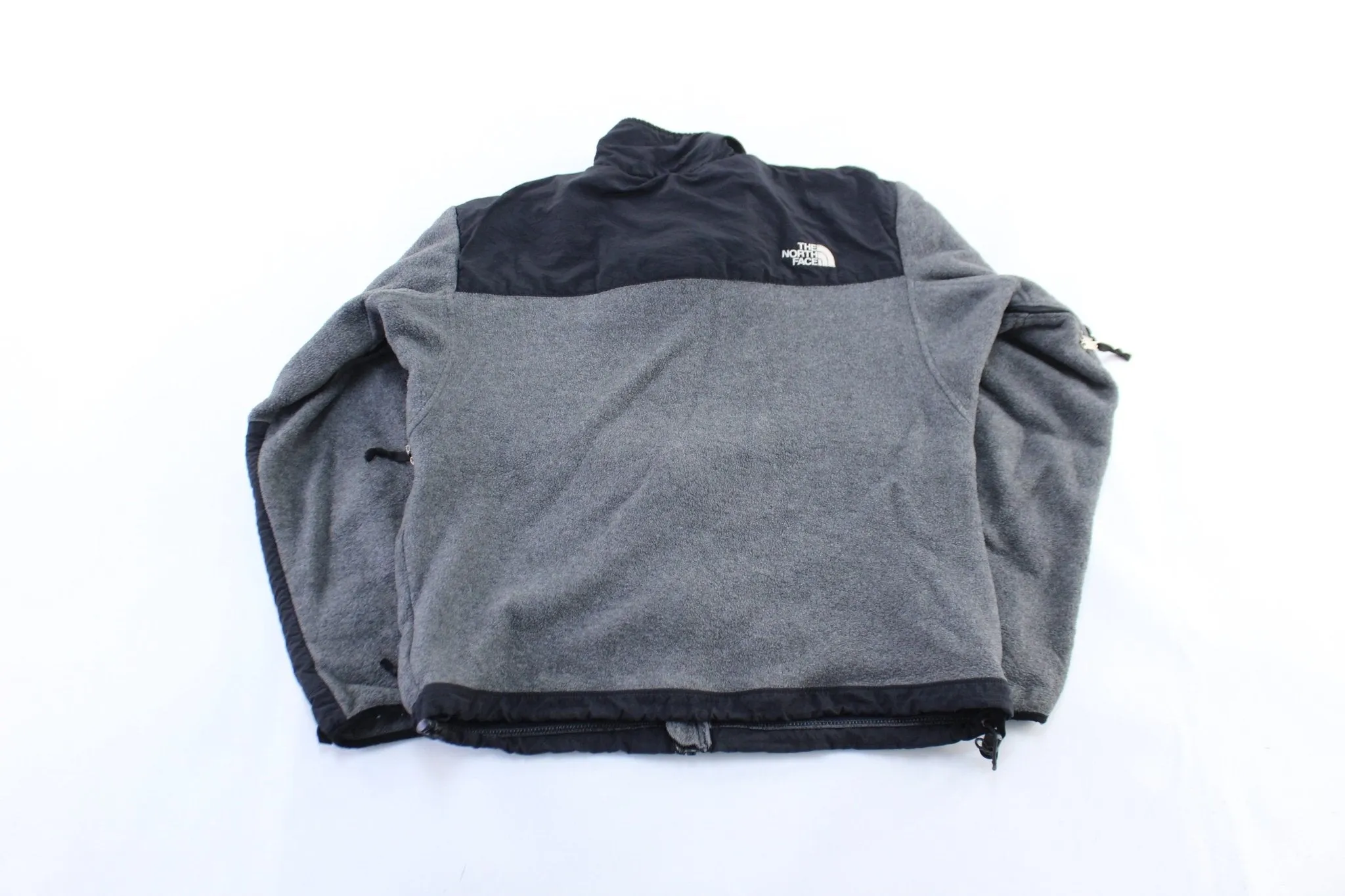 The North Face Embroidered Logo Grey & Black Fleece Zip Up Jacket