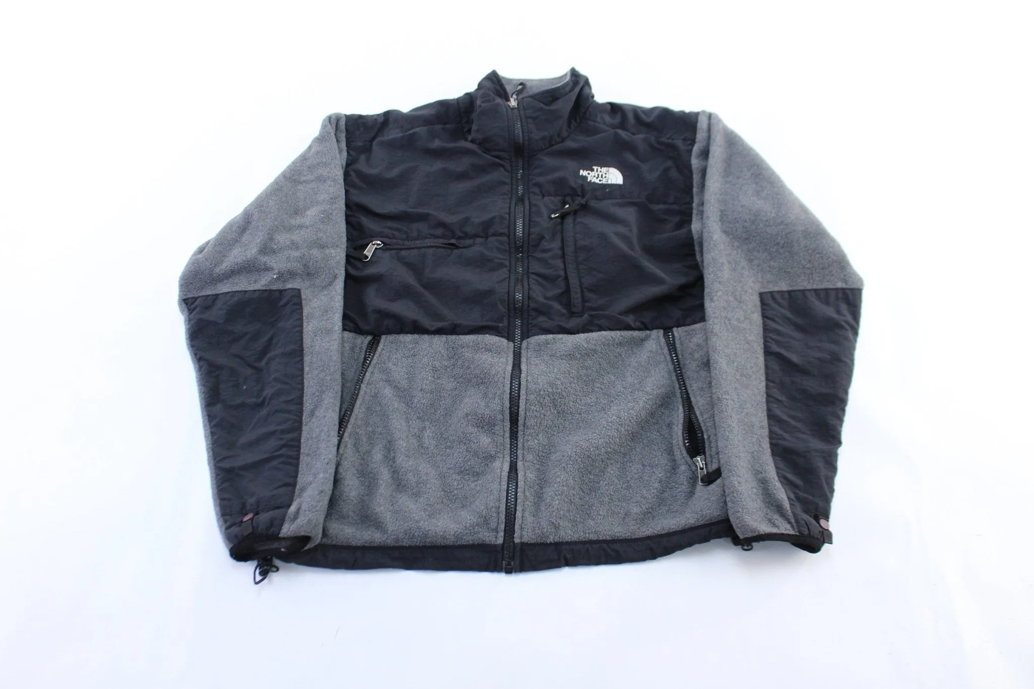 The North Face Embroidered Logo Grey & Black Fleece Zip Up Jacket