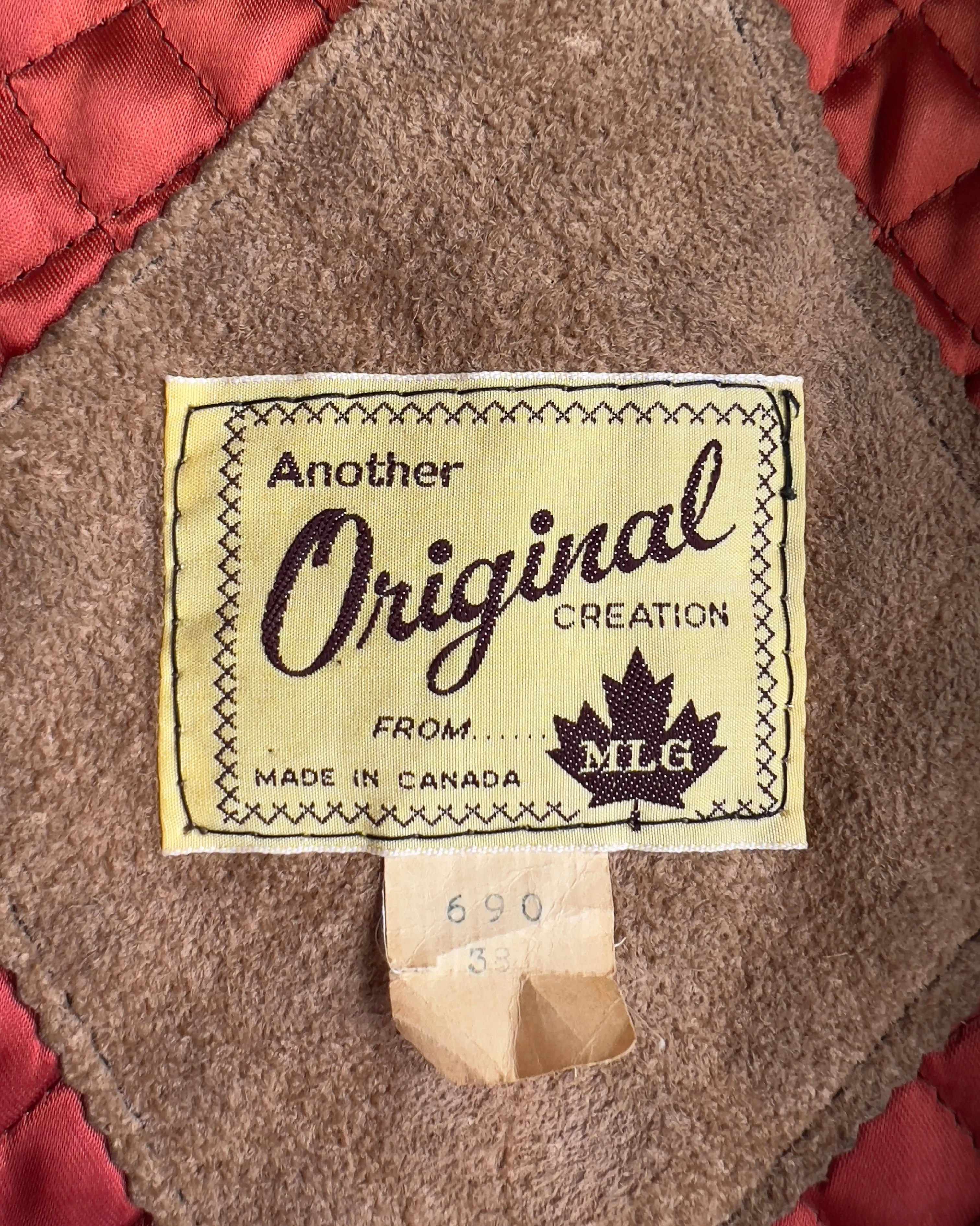 Vintage 1960s Double Breasted Genuine Suede Leather Coat