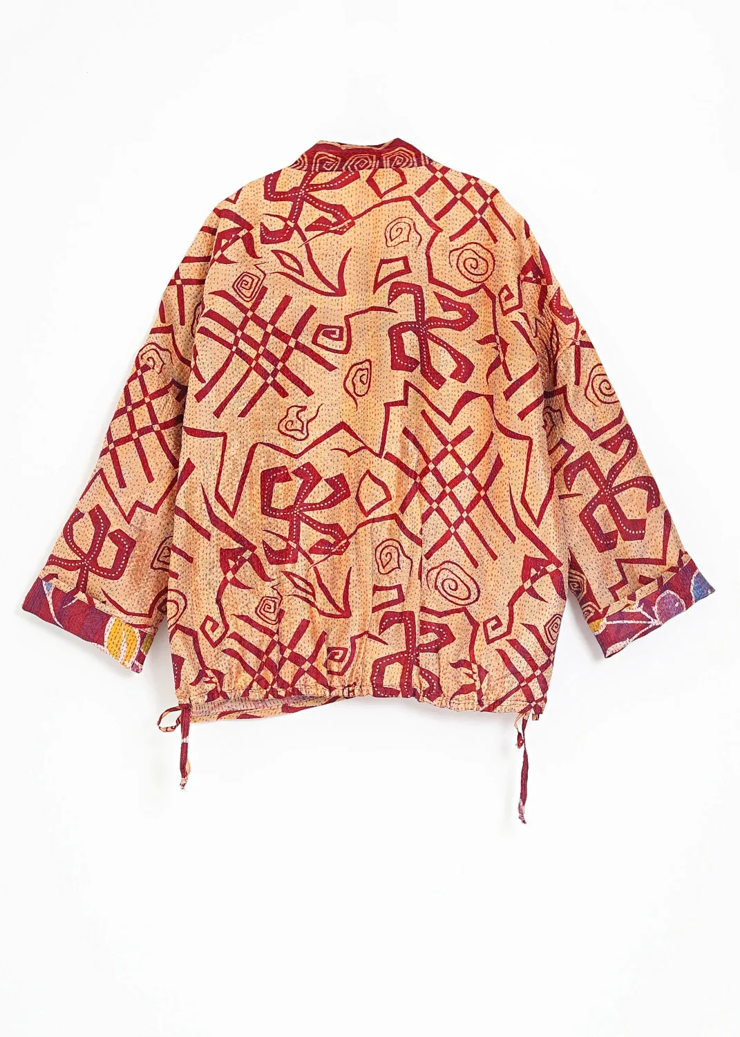 Vändbar jacka i handbroderat unikt vintage siden -  18/48