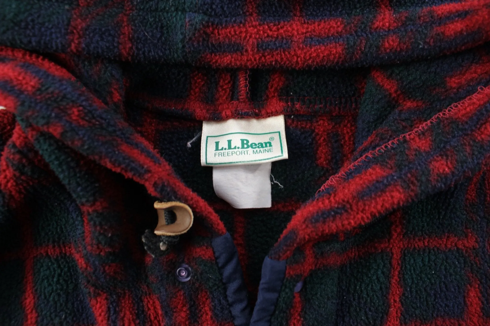 Women's L.L. Bean Plaid Pullover Fleece Jacket